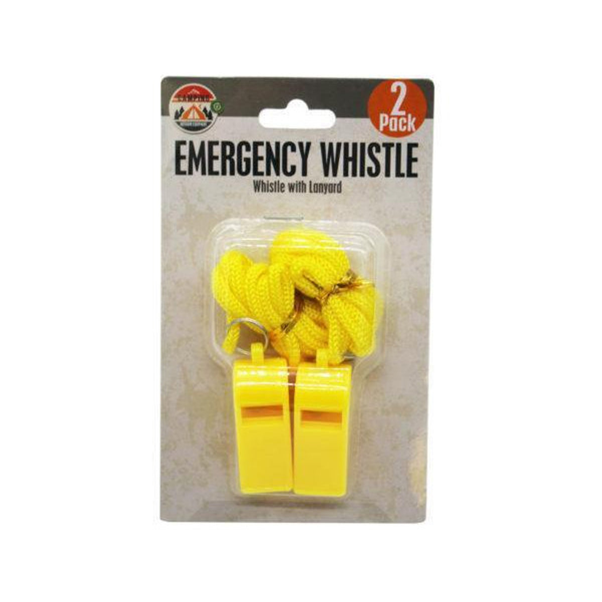 2 Pack Plastic Whistles with Lanyard- MOQ 8 Pcs