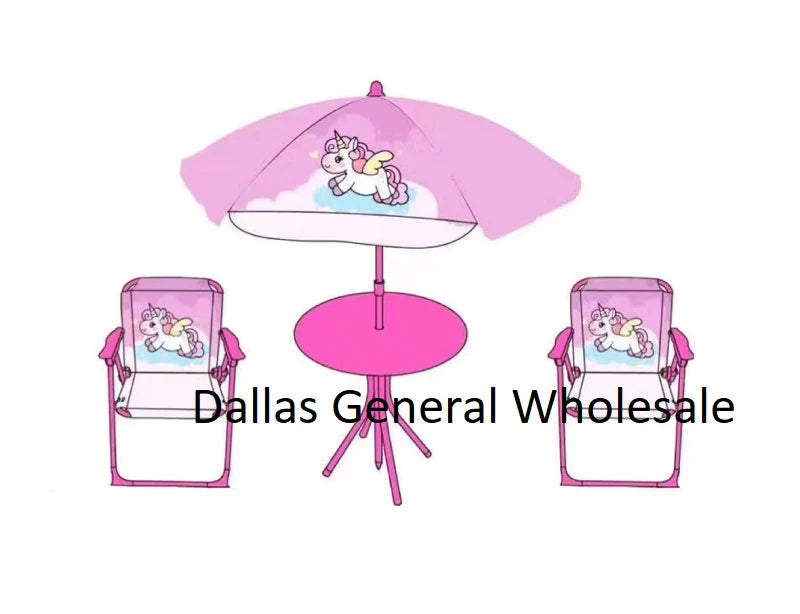 Wholesale Folding Chairs with Umbrella Table Set For Little Girls