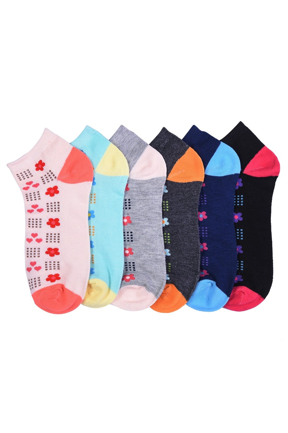 Buy Women's No Show Wholesale Sock, Size 6-8 in 12 Randomly Assorted Styles - Bulk Case of 144 Pairs