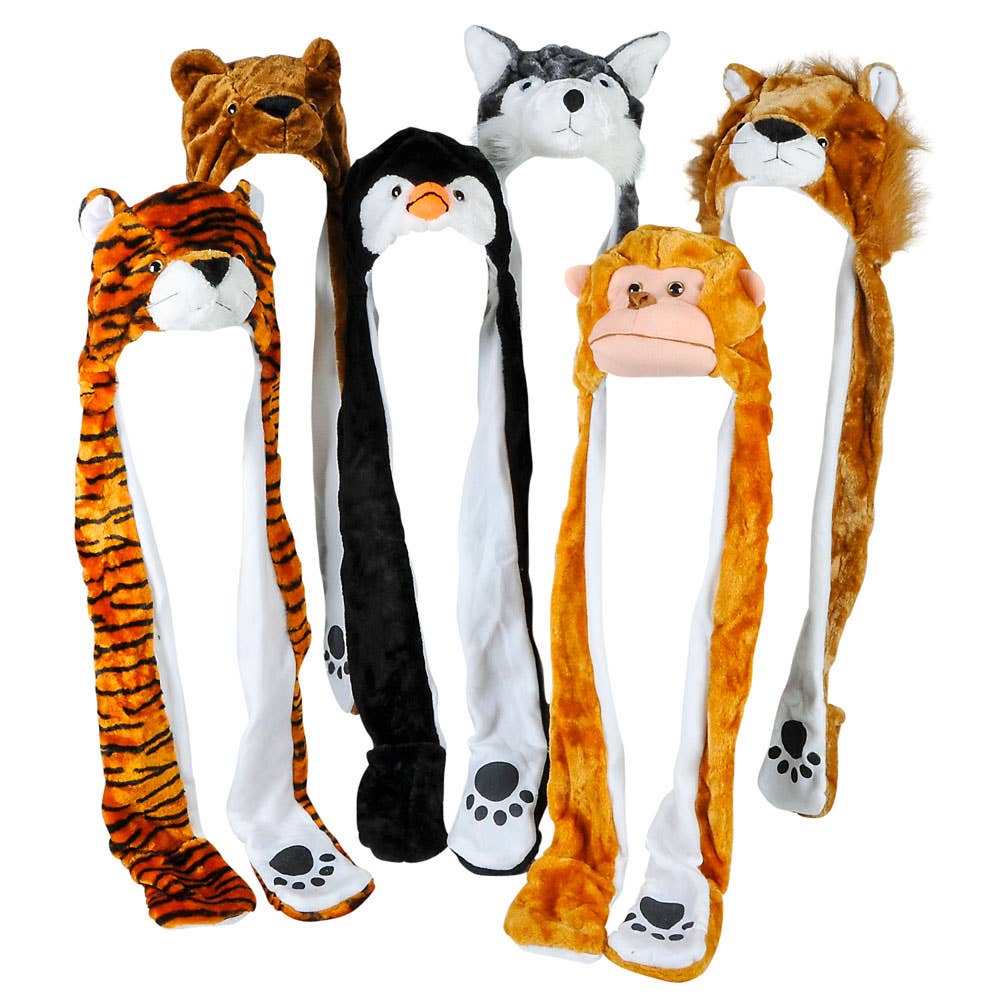 Buy plush ANIMAL HAT MIX WITH LONG PAWS 35" in Bulk