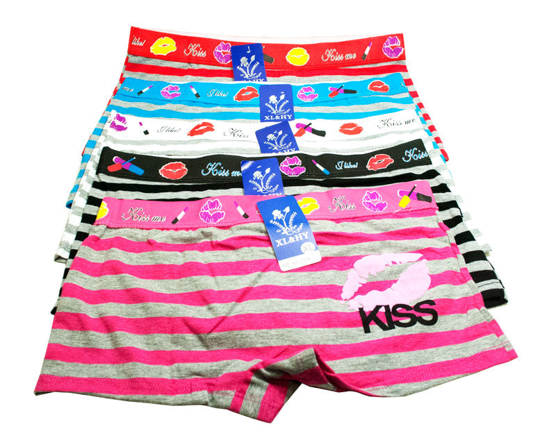 Bulk Buy 5PC Womens Kiss Boyshorts Wholeasle