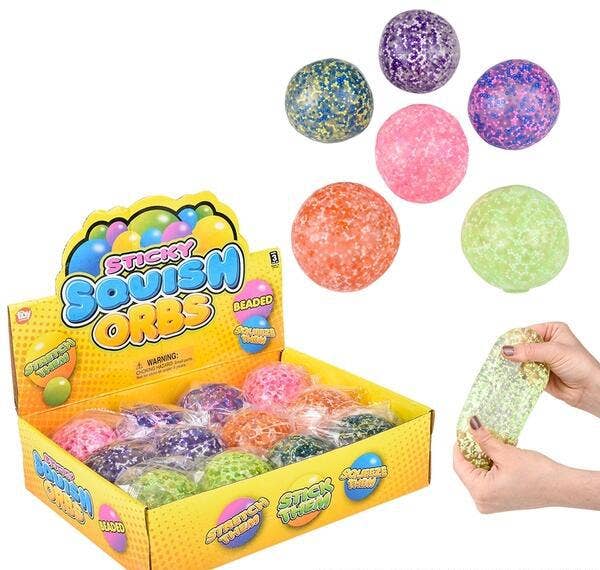 Buy SQUISH STICKY BEADED BALL 2.75" in Bulk