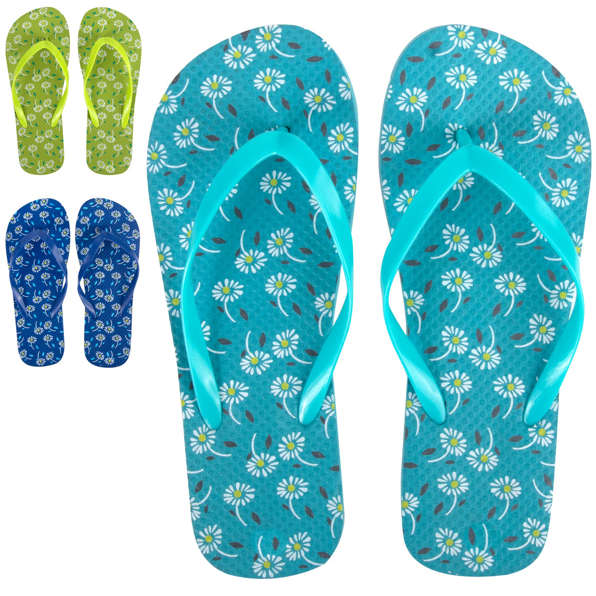 Women's Floral Flip Flops Wholesale  - Assorted