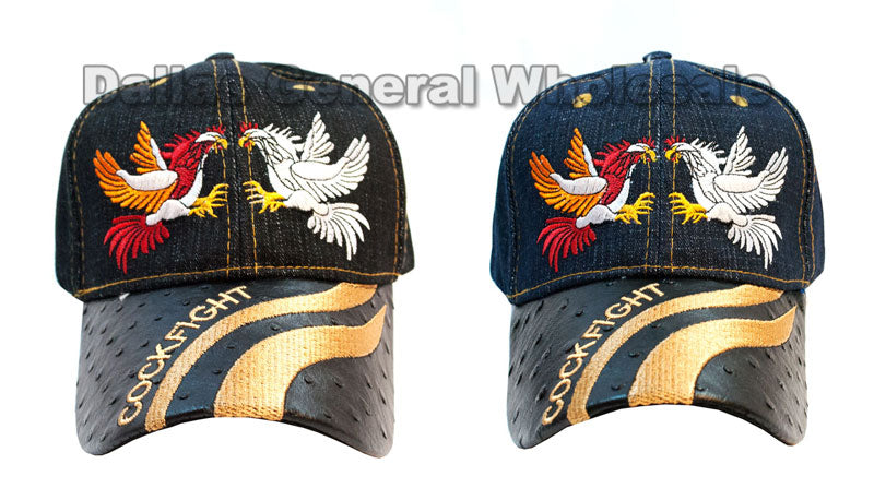 "Cock Fight" Denim Casual Caps Wholesale MOQ 6