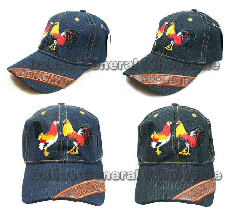 Bulk Buy "Cock Fight" Denim Casual Caps Wholesale