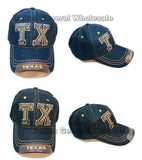 Adults Casual Texas Denim Caps Wholesale MOQ 12