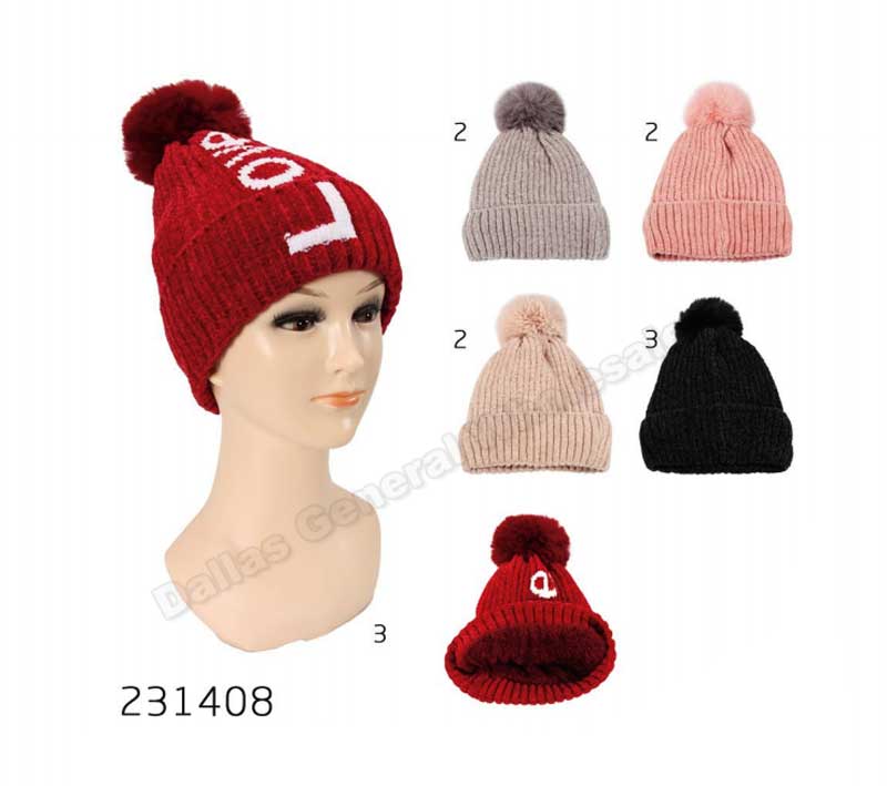 Bulk Buy Pom Pom Ball Fur Insulated Beanie Caps Wholesale