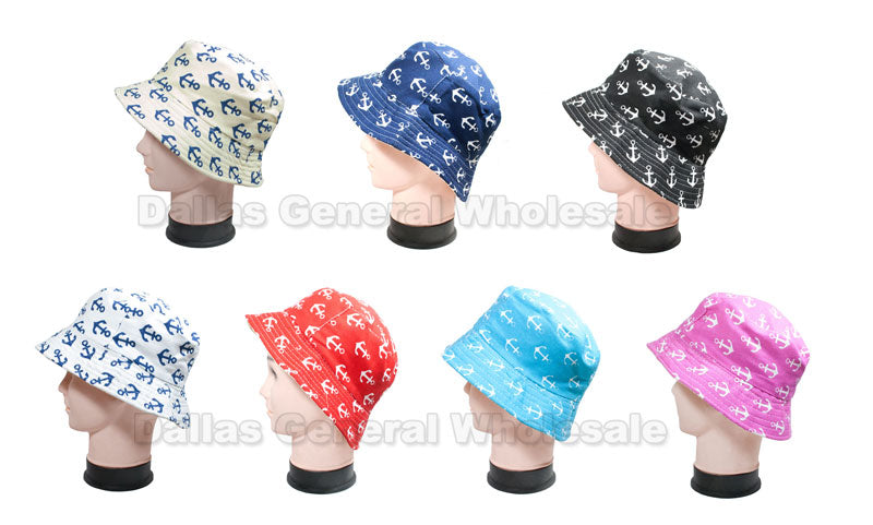 Bulk Buy Adults Anchor Bucket Hats Wholesale