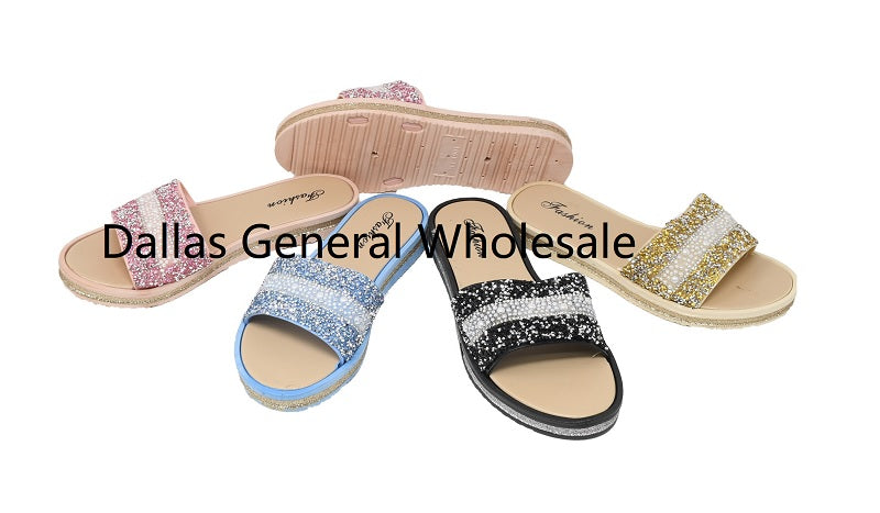 Bulk Buy Women Bling Bling Slide On Sandals Wholesale