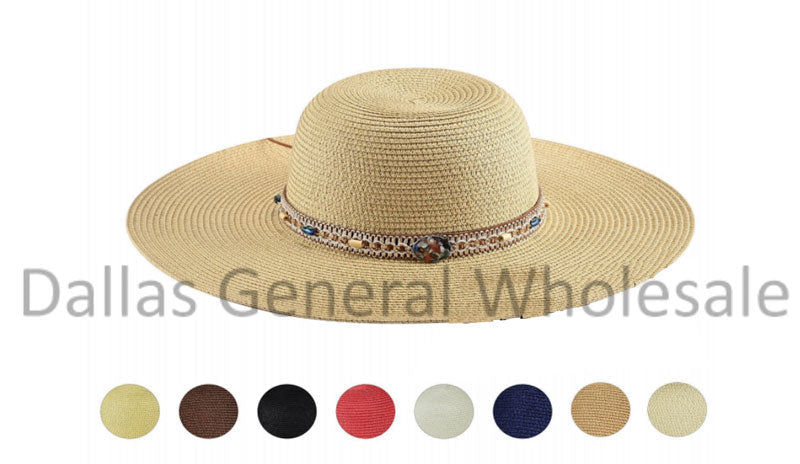 Ladies Large Brim Floppy Straw Hats Wholesale