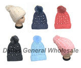 Bulk Buy Ladies Fashion Thermal Pearl Beanie Hats Wholesale