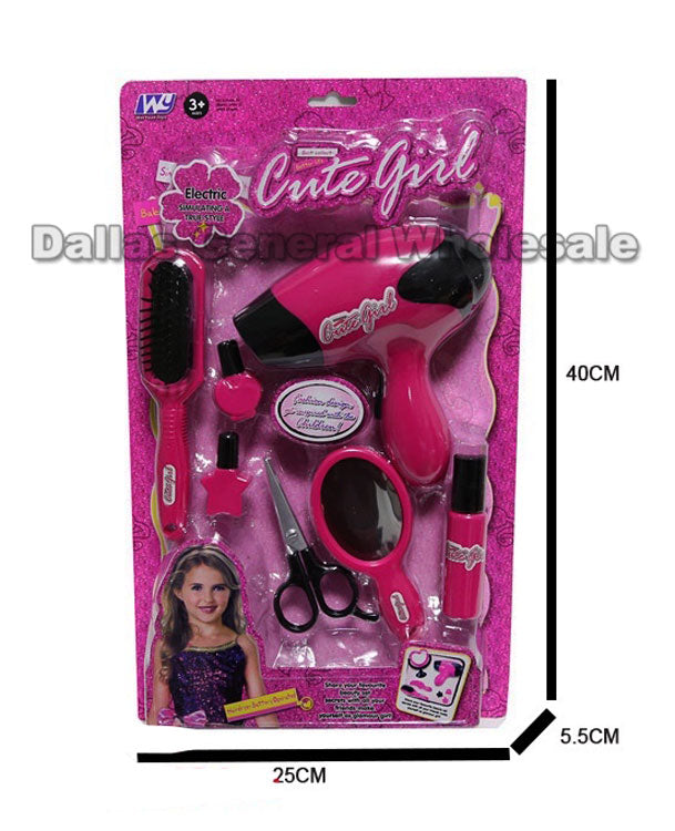 Bulk Buy 7 PC Girls Pretend Play Hair Dresser Set Wholesale