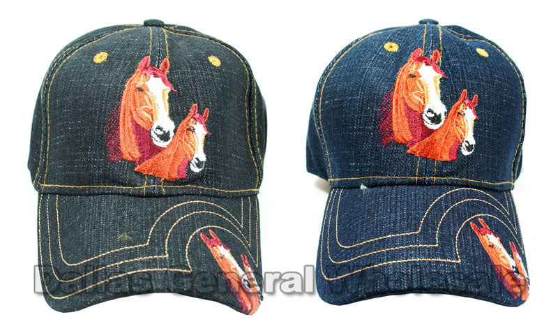 Bulk Buy "Horses" Denim Casual Caps Wholesale