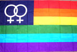 Wholesale WOMEN SM SYMBOLS RAINBOW 3' X 5' FLAG (Sold by the piece)