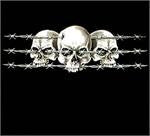 Wholesale SKULL & BARB WIRE SHORT SLEEVE TEE-SHIRT  ( sold by the piece )