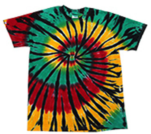 Wholesale RASTA WEB RAINBOW SWIRL TIE DYED TEE SHIRT ( sold by the piece )