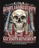 Wholesale 2nd AMENDMENT SECURITY BLACK SHORT SLEEVE TEE SHIRT (Sold by the piece)