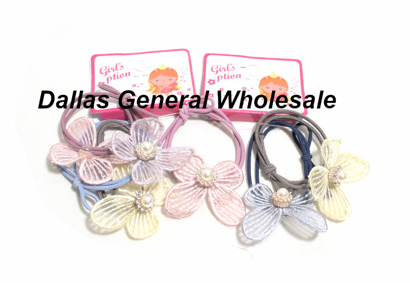 Bulk Buy 3PC Flower Hair Ties Wholesale