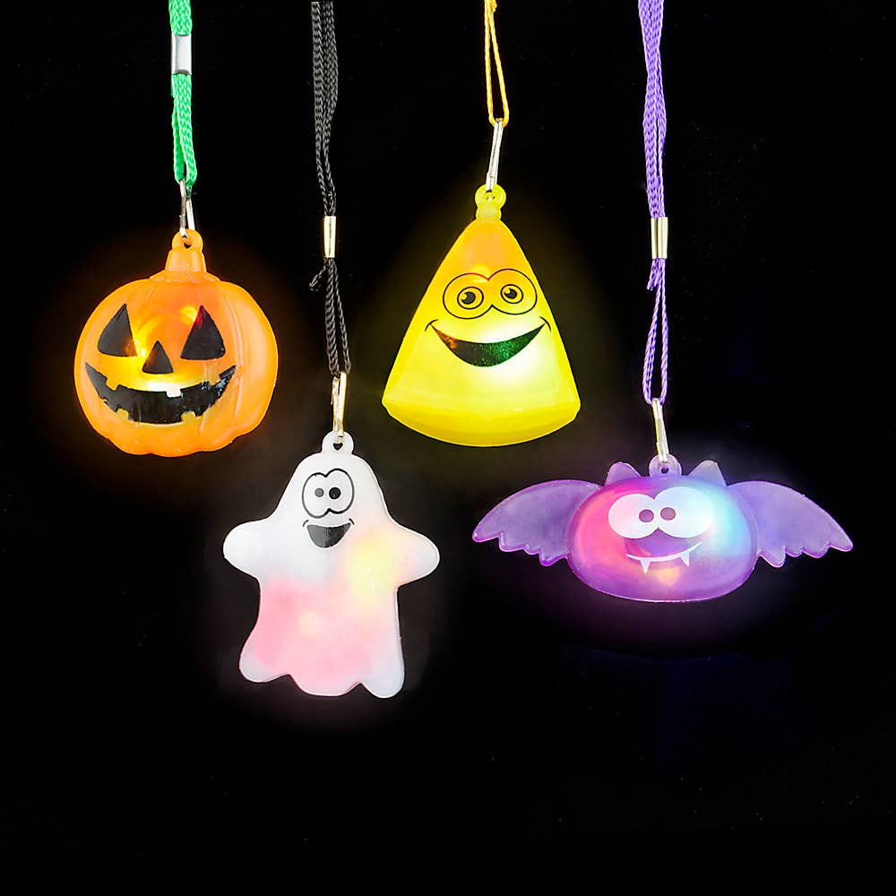 Buy 2" FLASHING HALLOWEEN NECKLACE ASSORTMENT (24pc/unit) in Bulk